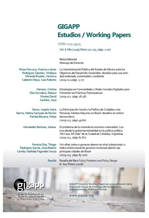Estudios Working Papers GIGAPP 111-115